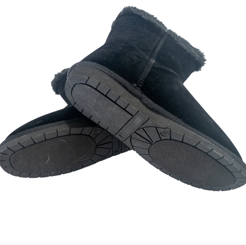 Sugar Polly Fuzzy Winter Booties Black -8 - Picture 8 of 9